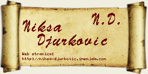 Nikša Đurković vizit kartica
